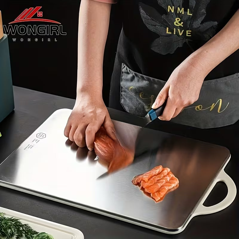 Professional Dual-Sided Stainless Steel Cutting Board - Food-Safe