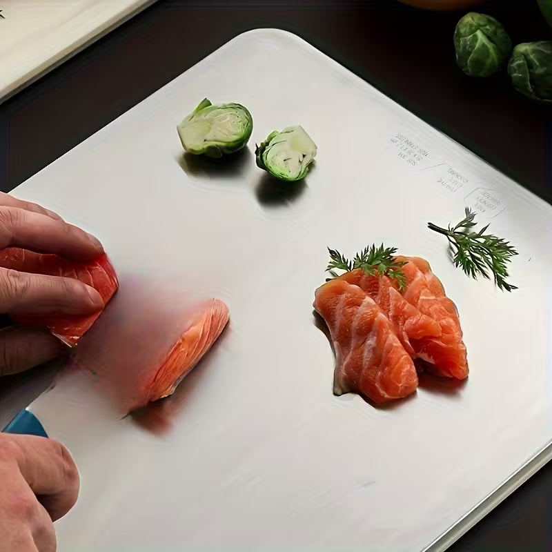 Professional Dual-Sided Stainless Steel Cutting Board - Food-Safe